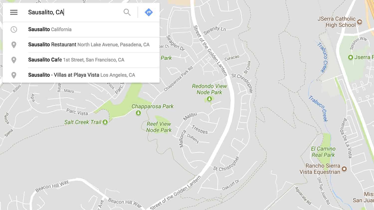 Google Maps Search Bar